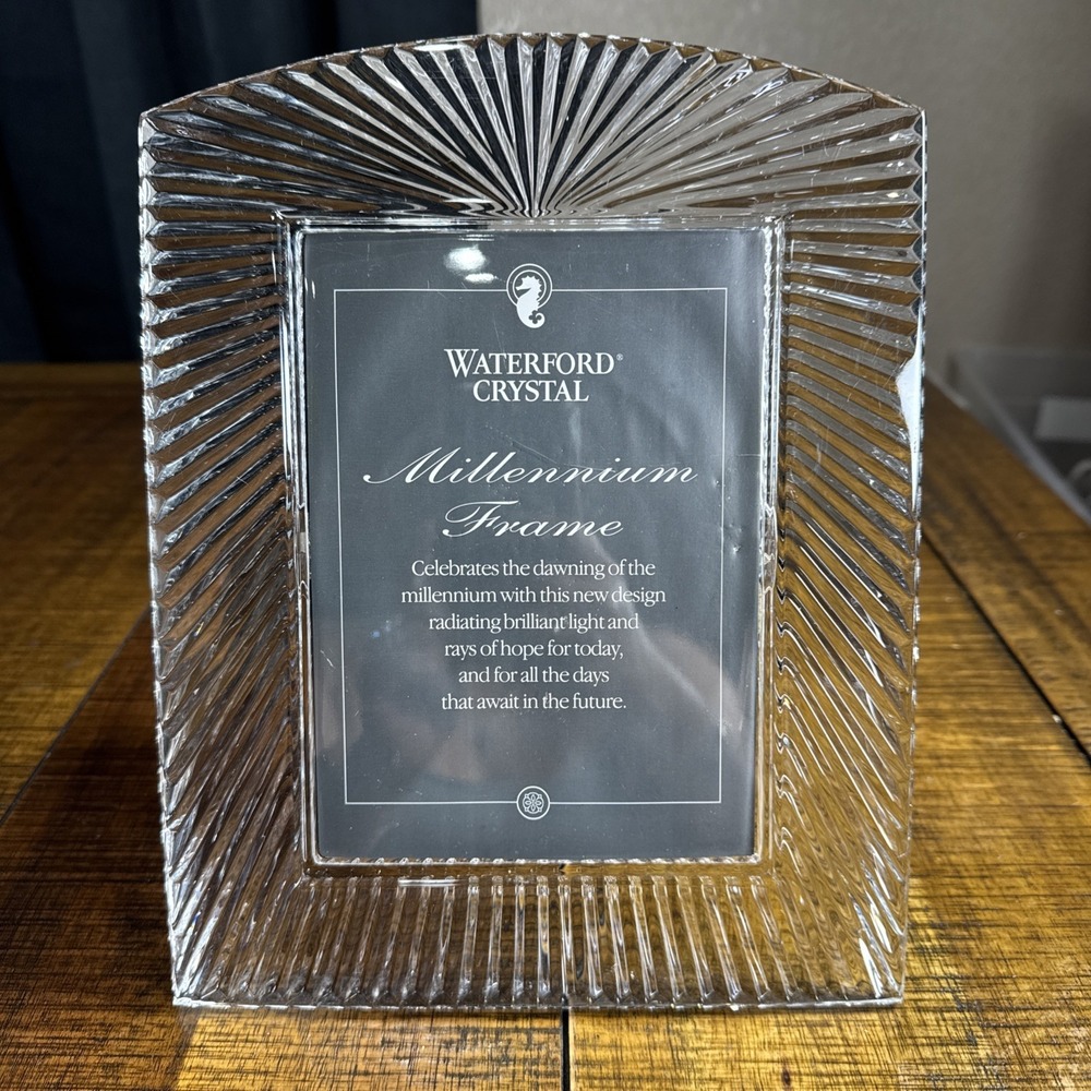 Vintage WATERFORD MILLENNIUM 5X7 Crystal Photo Picture Frame IRELAND